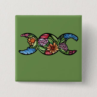 Triple Moon Symbol Bloom Button