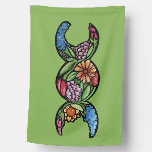 Triple Moon Symbol Garden Bloom                    House Flag