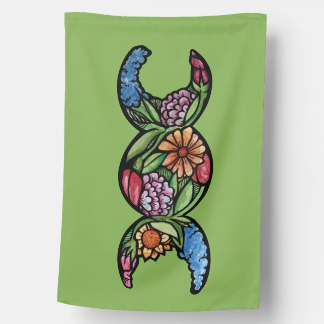Triple Moon Symbol Garden Bloom                    House Flag (Front)