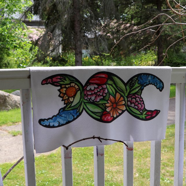 Triple Moon Symbol Garden Bloom                    Kitchen Towel (Creator Uploaded)