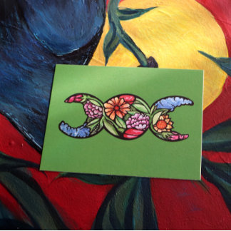 Triple Moon Symbol Garden Bloom                    Postcard