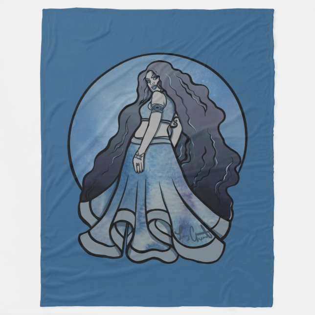 Triple Moon Symbol Wicca Goddess  Fleece Blanket (Front)