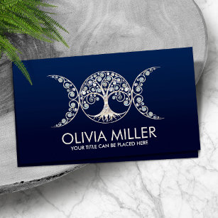 Triple Moon - Tree of life - Moonstone and Pearl Business Card