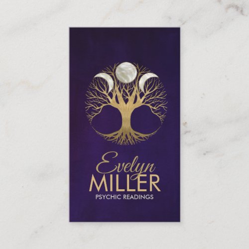 Triple Moon _ Tree of life Ornament Business Card