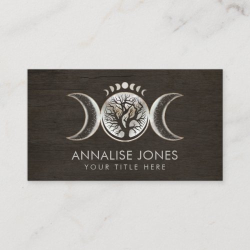 Triple Moon _ Tree of life Ornament Business Card
