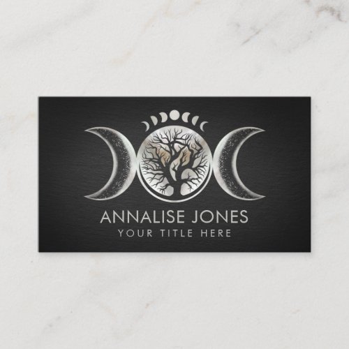 Triple Moon _ Tree of life Ornament Business Card