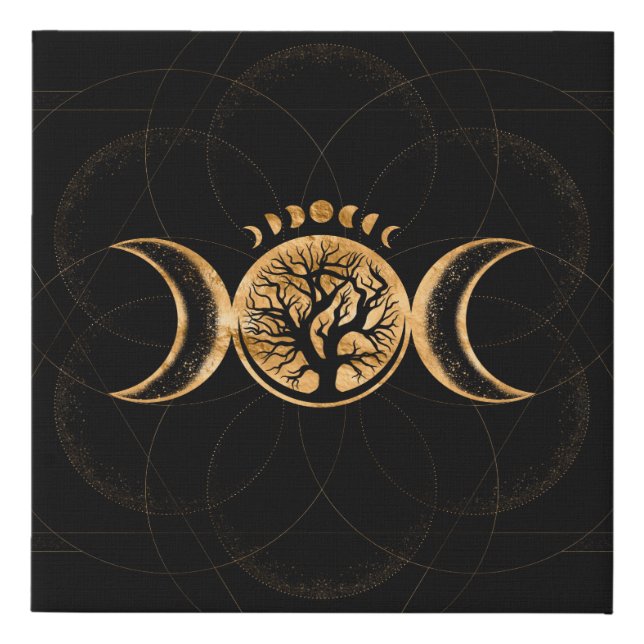 Triple Moon - Tree of life Ornament Faux Canvas Print (Front)