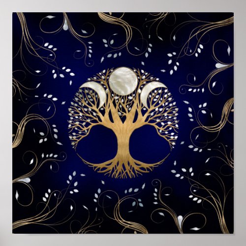 Triple Moon _ Tree of life Ornament Poster