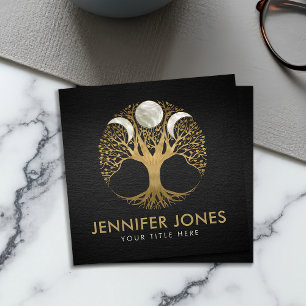 Triple Moon - Tree of life Ornament Square Business Card