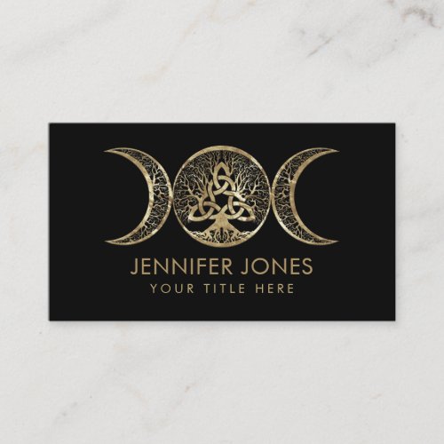 Triple Moon Tree of Life Triquetra  Business Card