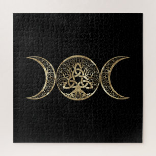 Triple Moon Tree of Life Triquetra Jigsaw Puzzle