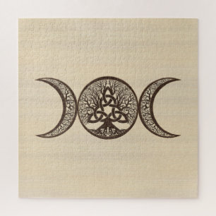 Triple Moon Tree of Life Triquetra Jigsaw Puzzle