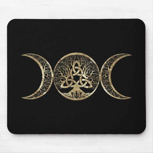 Triple Moon Tree of Life Triquetra Mouse Pad (Front)