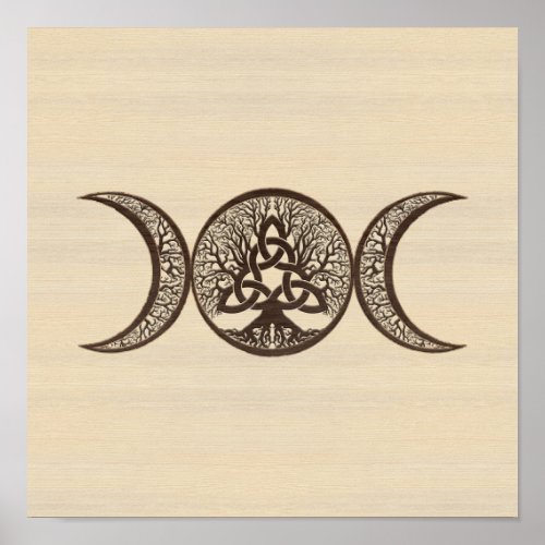 Triple Moon Tree of Life Triquetra Poster