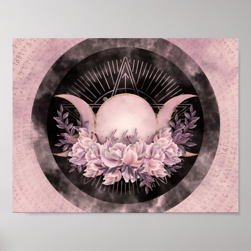 Triple Moon _ Triple Goddess _Gentle Floral Poster