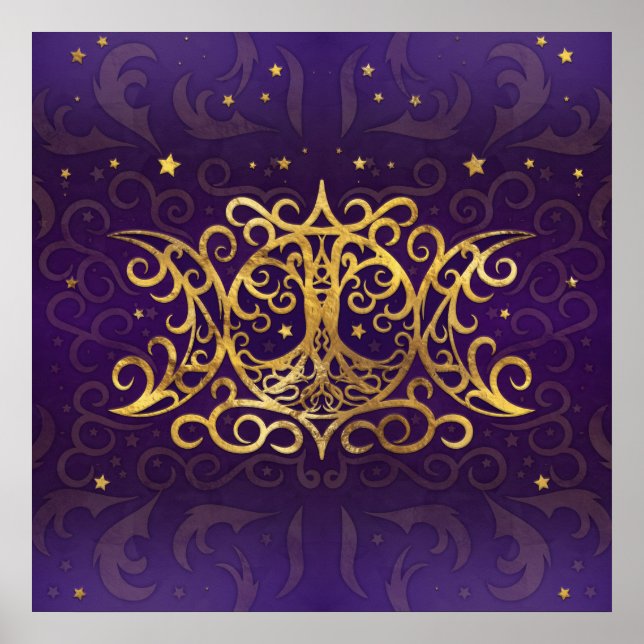 Triple Moon - Triple Goddess Gold and Purple Poster (Front)