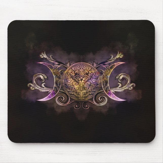 Triple Moon - Triple Goddess -Midnight shimmer Mouse Pad (Front)