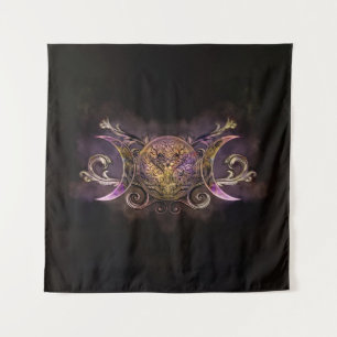 Triple Moon - Triple Goddess -Midnight shimmer Tapestry
