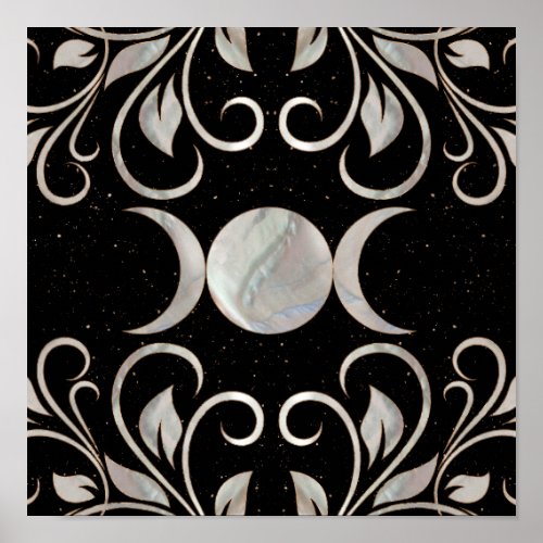 Triple Moon _ Triple Goddess _ Mother of Pearl Poster
