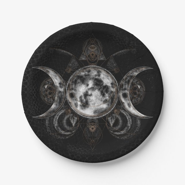 Triple Moon - Triple Goddess Paper Plates (Front)