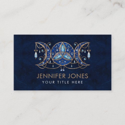 Triple Moon Triquetra Ornament with Moonstone Busi Business Card