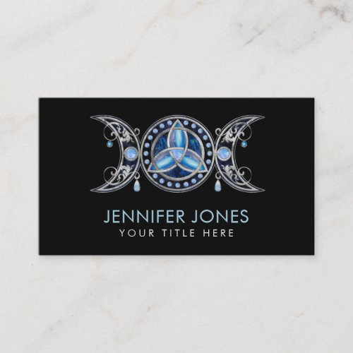 Triple Moon Triquetra Ornament with Moonstone Business Card