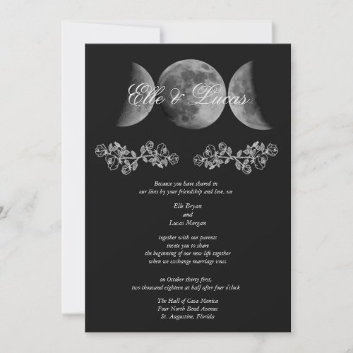 Triple Moon Wedding Invitation