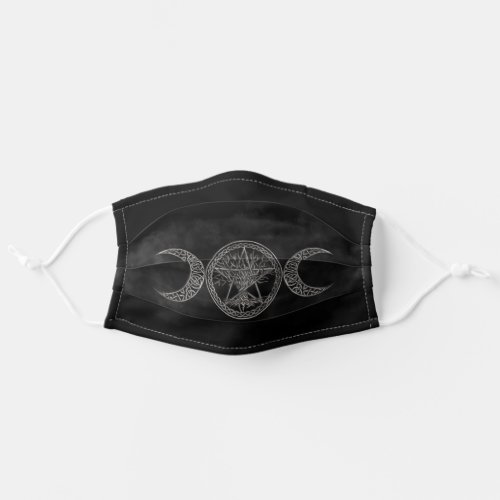 Triple Moon with pentagram and tree of life Adult Cloth Face Mask