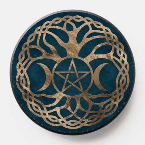 Triple Moon  with pentagram and tree of life PopSocket