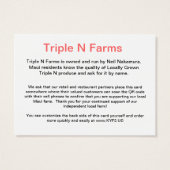 Triple N Farms Traceable Shelftalker (Back)