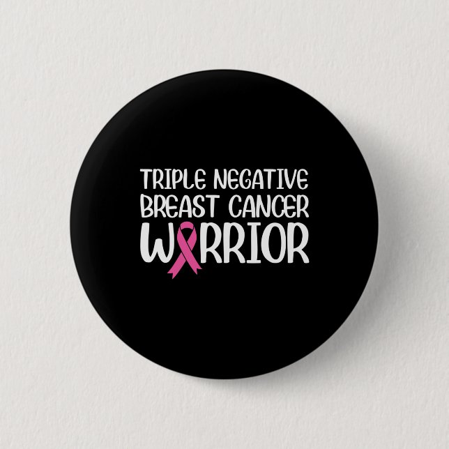 Triple Negative Breast Cancer Awareness Warrior Pi Button (Front)