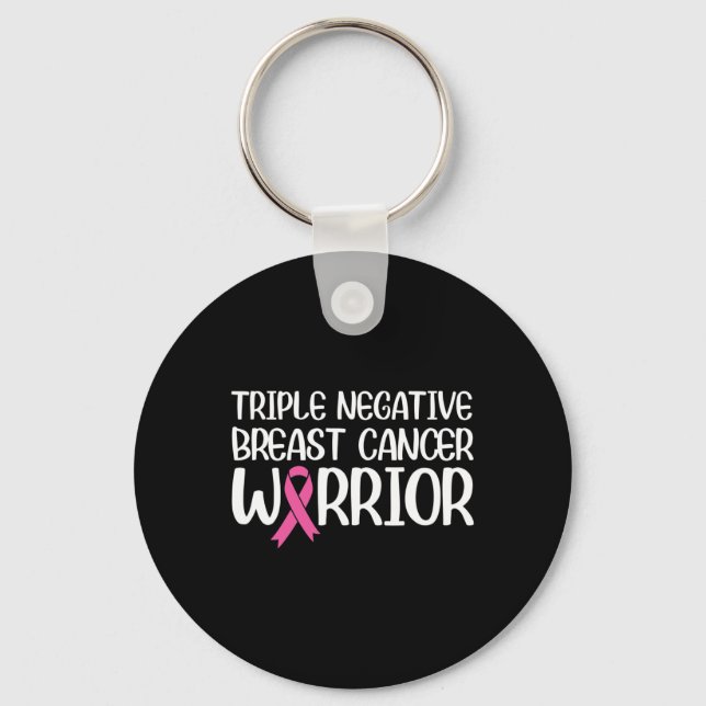 Triple Negative Breast Cancer Awareness Warrior Pi Keychain (Front)