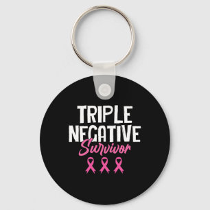 Triple Negative Survivor Breast Cancer Awareness P Keychain