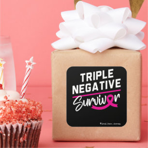 Triple Negative Survivor Breast Cancer Awareness Square Sticker