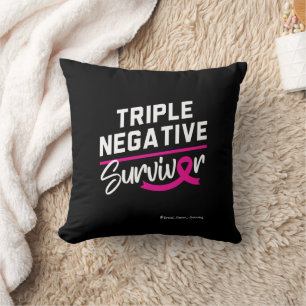 Triple Negative Survivor Breast Cancer Awareness Throw Pillow