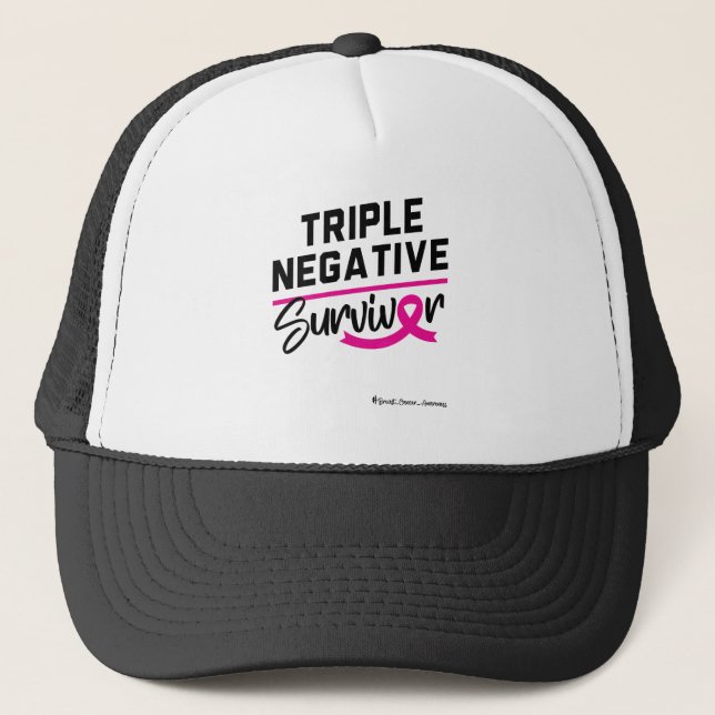 Triple Negative Survivor Breast Cancer Awareness Trucker Hat (Front)