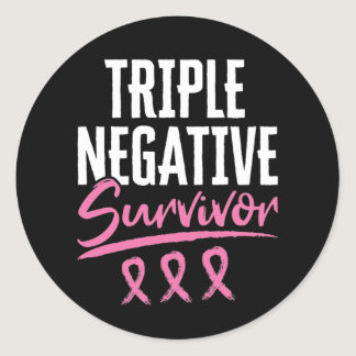 Triple Negative Survivor Breast Cancer TNBC Classic Round Sticker