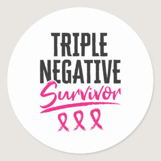 Triple Negative Survivor TNBC Breast Cancer Classic Round Sticker