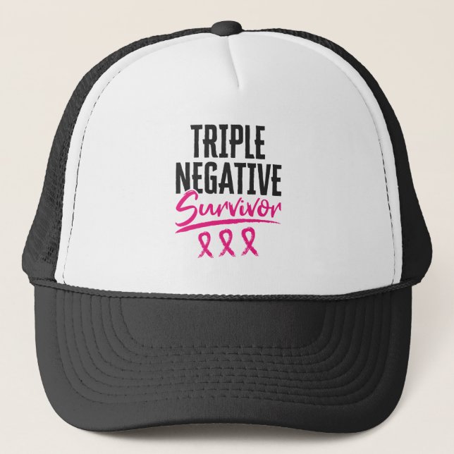 Triple Negative Survivor TNBC Breast Cancer Trucker Hat (Front)