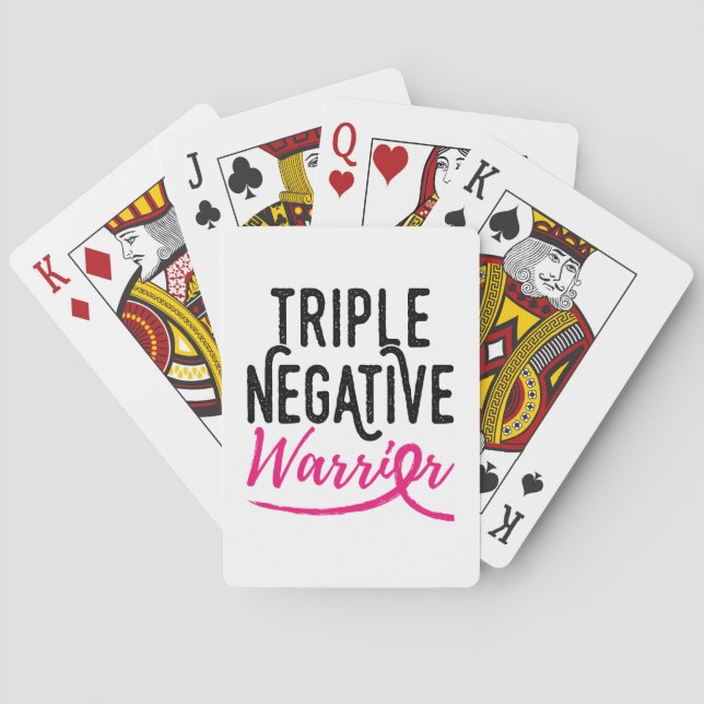 Triple Negative Warrior Breast Cancer Awareness Poker Cards (Back)