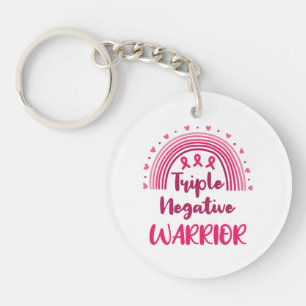 Triple Negative Warrior Breast Cancer Rainbow Keychain