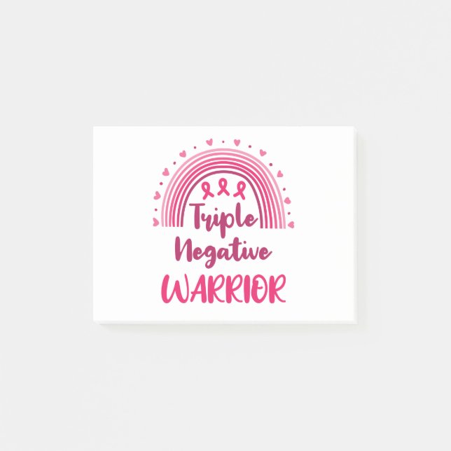 Triple Negative Warrior Breast Cancer Rainbow Post-it Notes (Front)
