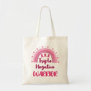 Triple Negative Warrior Breast Cancer Rainbow Tote Bag
