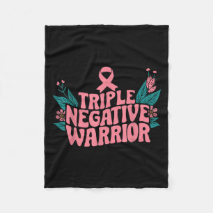 Triple Negative Warrior Nk Ribbon Breast Cancer Fleece Blanket