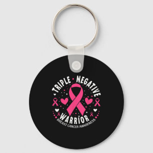 Triple Negative Warrior Pink Heart Breast Cancer A Keychain