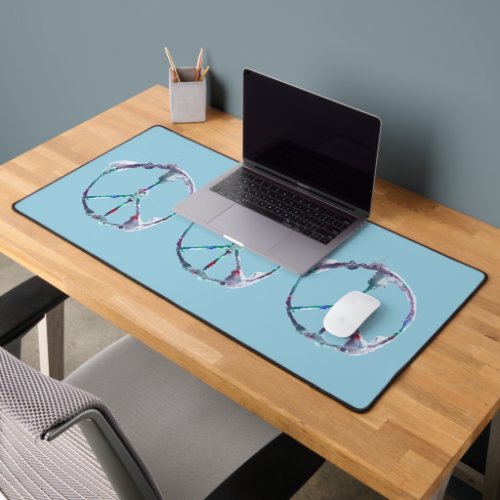 Triple Peace Watercolor Pastel Pattern Desk Mats