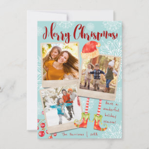 Triple Photo Fun Christmas Holiday   Personalized