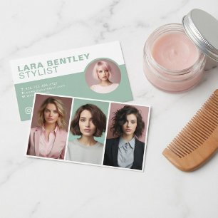 Triple photo stylist social media, profile photo business card