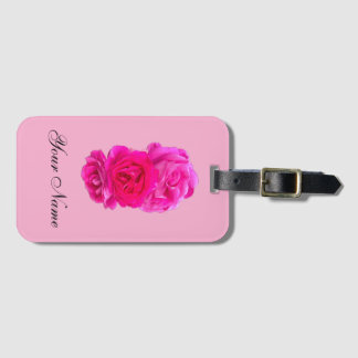 Triple Pink Roses Luggage Tag