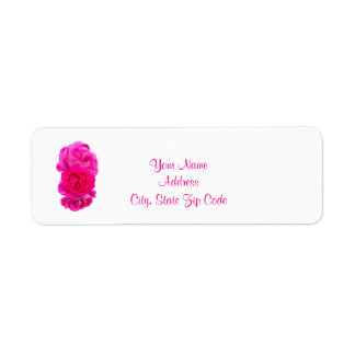 Triple Pink Roses , Return Address Label